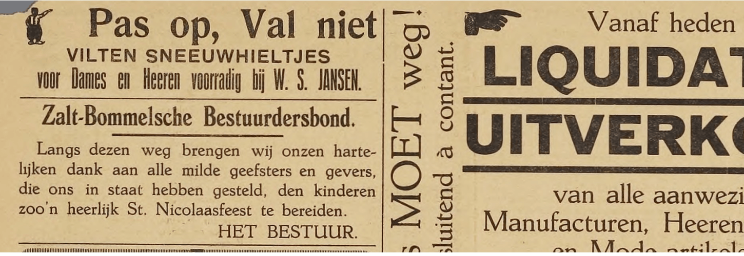 krantenpagina met advertenties
