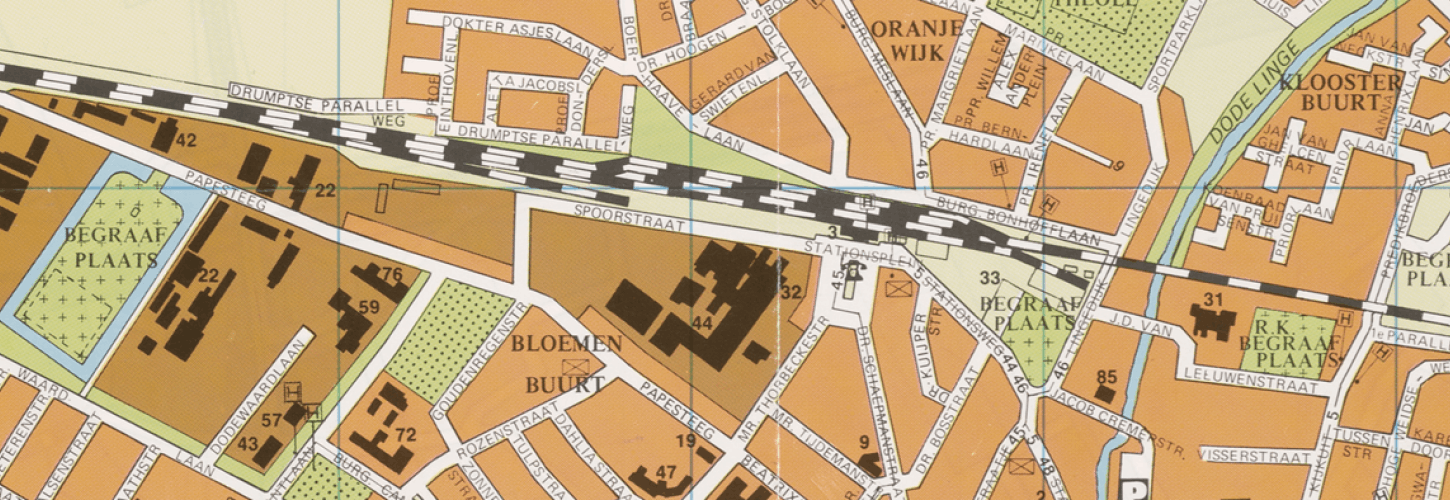 Deel van een stadsplan van Tiel