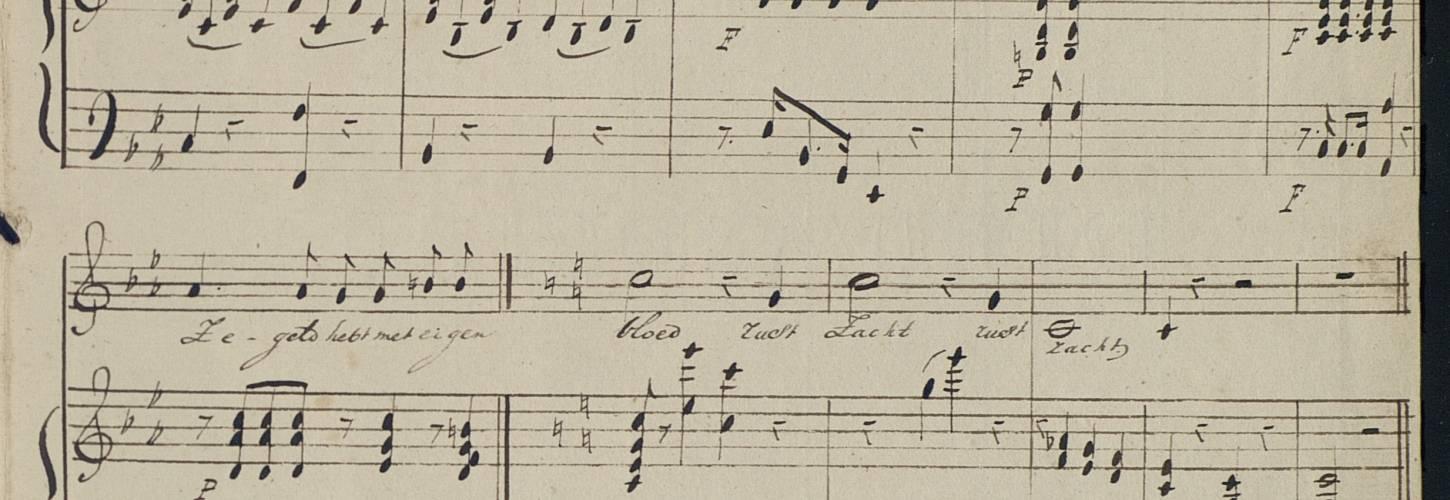 bladmuziek met liedteksten
