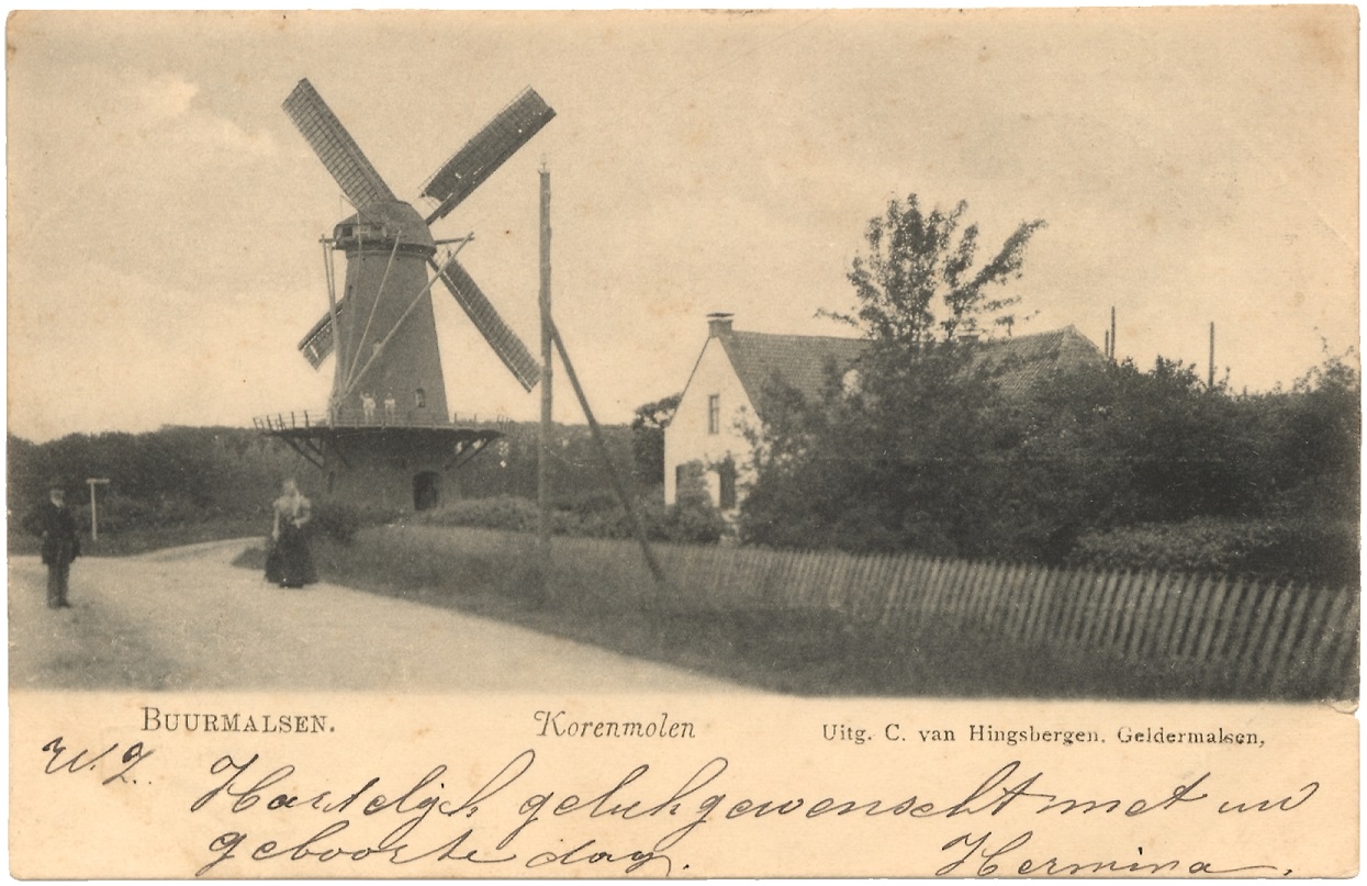Prentbriefkaart korenmolen Buurmalsen