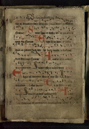 muziekstukken gebruikt als schutblad voor een jonger stuk