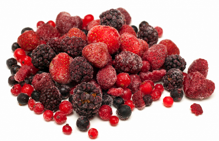 Diepgevroren rood fruit