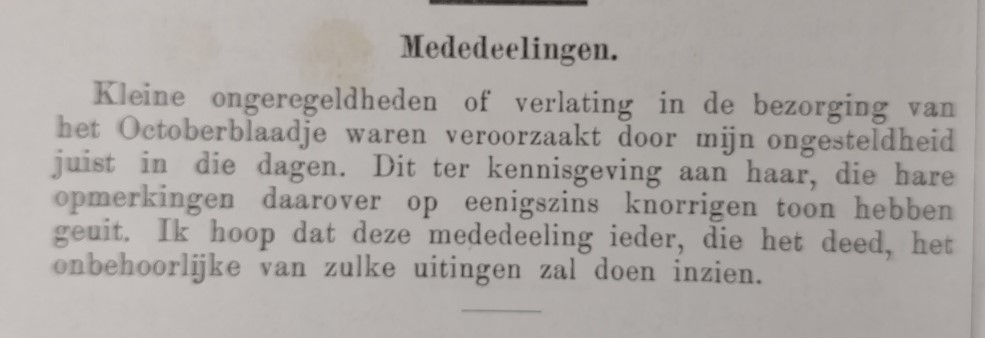 mededeling in onze jonge meisjes