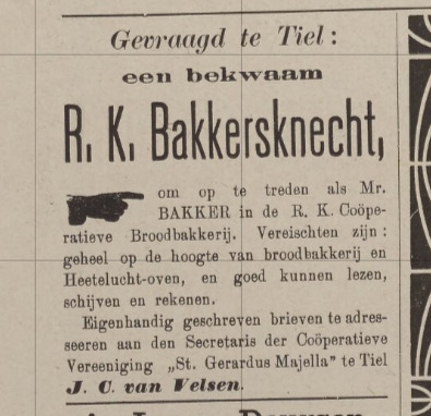 advertentie bakkersknecht