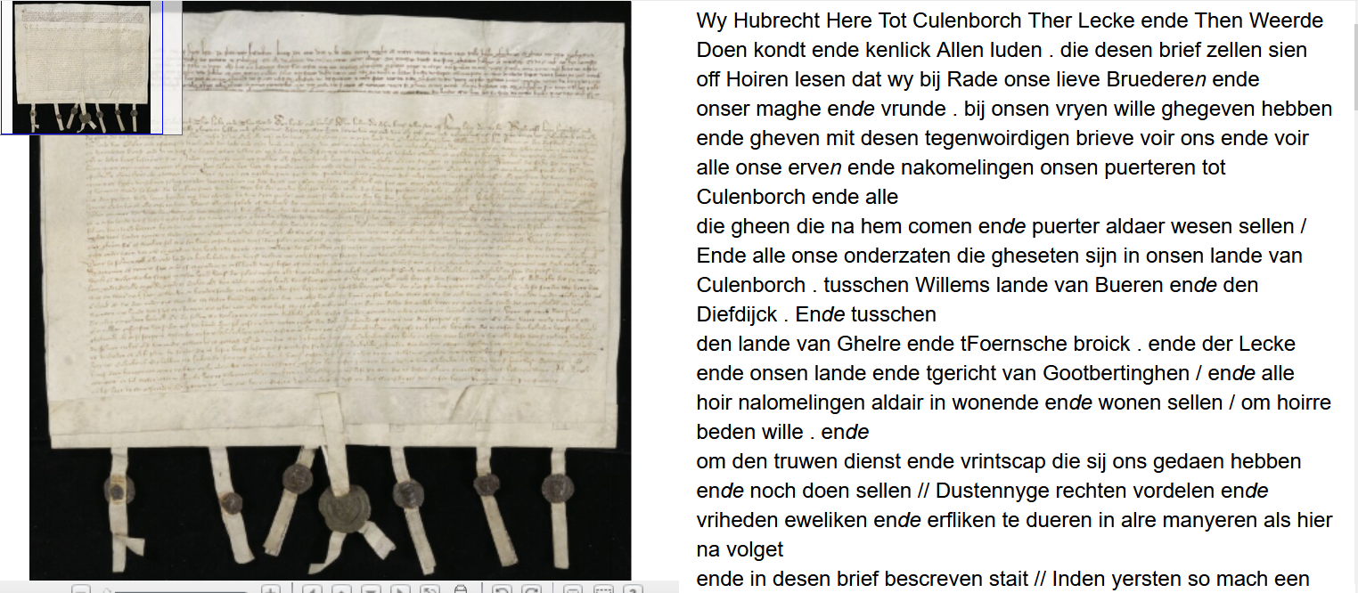 Charter met transcriptie
