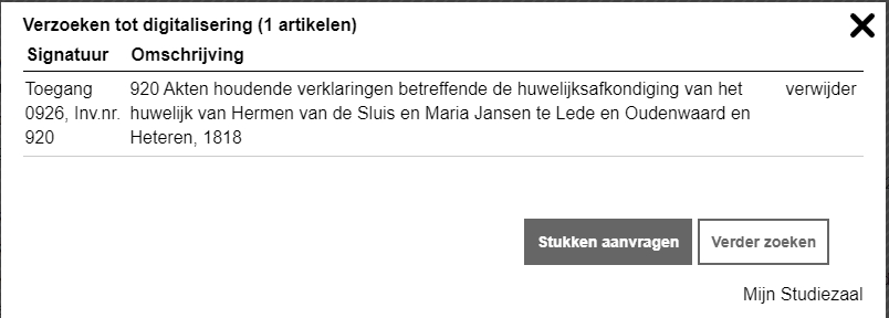 voorbeeld van het scherm dat verschijnt