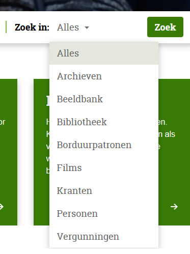 pulldown zoekbalk
